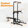 Power Tower with Bench Pull Up Bar Dip Station Adjustable Height Dip Stand Heavy Duty Multi-Function Fitness Rack