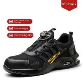 Breathable Anti-smash And Anti-puncture Safety Shoes For Men (Option: 818Black-40)