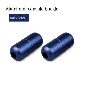 Lazy Multi-color Shoelace Metal Buckle Metal Capsule Buckle (Color: Dark blue)