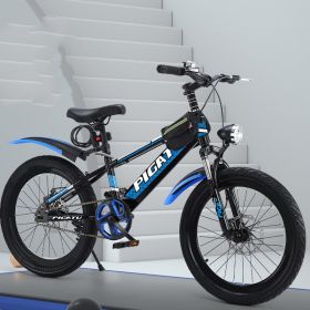 Single Pupil Shock Absorbing Variable Speed Mountain Bike (Option: Blue-1 Style-18inch)