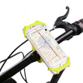 Silicone Shockproof Bicycle Navigation Clip Phone Fixing Bracket (Color: Yellow)