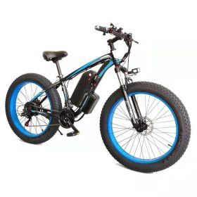 Electric Bicycle Lithium Tram Snow Electric Mountain Bike 21 Speed (Option: Blue-AU)