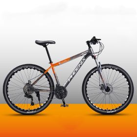 Aluminum Alloy Mountain Biking For Male And Female Adults (Option: Grey orange-26inches 27speeds)