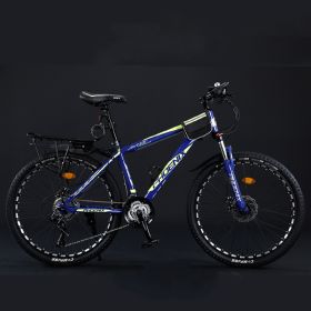 Variable Speed Shock Absorption Mountain Bike (Option: Blue-Spoke wheel-24inches30speed)