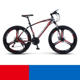 Shock Absorbing Bike Outdoor Riding Variable Speed Cross-country (Option: Black red three knife wheel-26inch 21speed)