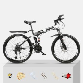 Dual Shock Absorbing Off-road Variable Speed Racing Male And Female Student Bikes (Option: Black white-1 Style-21speed)