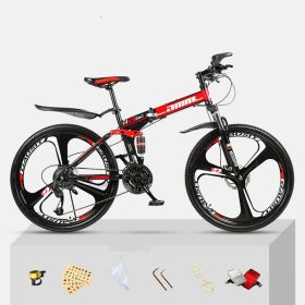 Dual Shock Absorbing Off-road Variable Speed Racing Male And Female Student Bikes (Option: Black red-2 Style-21speed)