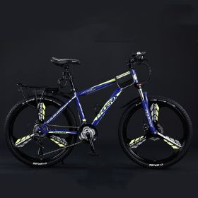 Variable Speed Shock Absorption Mountain Bike (Option: Blue-Three knife wheel-26inches27speed)