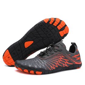 Men's And Women's Fashion Casual Outdoor Skin Soft Bottom Water Shoes (Option: 8305 Gray Orange-40)