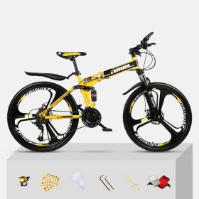 Dual Shock Absorbing Off-road Variable Speed Racing Male And Female Student Bikes (Option: Black yellow-3 Style-21speed)