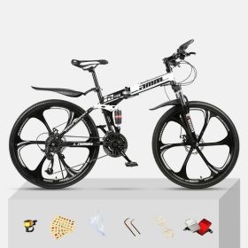 Dual Shock Absorbing Off-road Variable Speed Racing Male And Female Student Bikes (Option: Black white-2 Style-21speed)