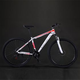 Aluminum Alloy Mountain Bike Shock Absorption Disc Brake (Option: White Red-29inches 24speed)