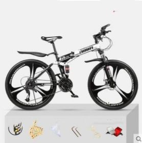 Dual Shock Absorbing Off-road Variable Speed Racing Male And Female Student Bikes (Option: Black white-3 Style-21speed)