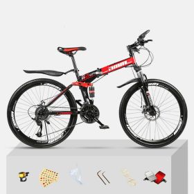 Dual Shock Absorbing Off-road Variable Speed Racing Male And Female Student Bikes (Option: Black red-1 Style-21speed)