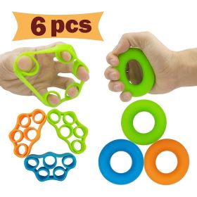 Finger Exerciser; Hand Strengthener; Grip Trainer To Relieve Wrist Pain Carpal Tunnel (Items: 3pc Finger Trainer + 3pc Grip Trainer)