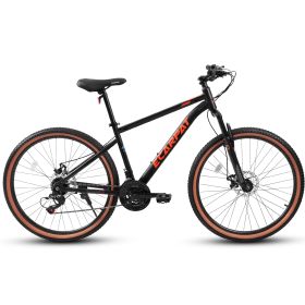 A27301 Ecarpat Mountain Bike 27.5 Inch Wheels, 21-Speed Mens Womens Trail Commuter City Mountain Bike, Carbon steel Frame Disc Brakes Thumb Shifter Fr (Color: as Pic)