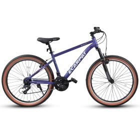 A26301 Ecarpat Mountain Bike 26 Inch Wheels, 21-Speed Mens Womens Trail Commuter City Mountain Bike, Carbon steel Frame U Brakes Grip Shifter Front Fo (Color: as Pic)