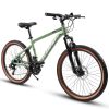 A24301 Ecarpat Mountain Bike 24 Inch Wheels, 21-Speed Mens Womens Trail Commuter City Mountain Bike, Carbon steel Frame Disc Brakes Thumb Shifter Fron