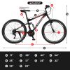 S26206 26" 21-Speed Bicycle for Adult, Front and rear shock absorption, Camping Bicycle, Height Adjustable ,Mountain Bicycle for Roadways, Mountains b