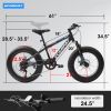 A20316 20 Inch Fat Tire Bike Adult/Youth Full Shimano 7 Speed Mountain Bike, Dual Disc Brake, High-Carbon Steel Frame, Front Suspension, Mountain Trai