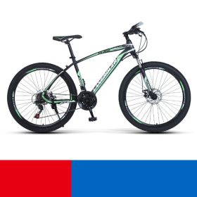 Shock Absorbing Bike Outdoor Riding Variable Speed Cross-country (Option: Black and green spoke wheel-26inch 21speed)