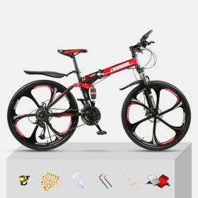 Dual Shock Absorbing Off-road Variable Speed Racing Male And Female Student Bikes (Option: Black red-3 Style-21speed)