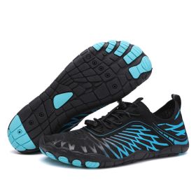 Men's And Women's Fashion Casual Outdoor Skin Soft Bottom Water Shoes (Option: 8305 Black Blue-42)