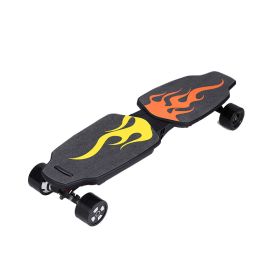 Wireless Electric Skateboard Four-wheel Foldable (Option: Flame)