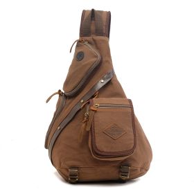 Multi-functional Large Capacity Dual-use Shoulder Men's Messenger Bag (Color: Brown)