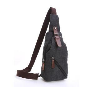 Canvas Chest Pack For Shoulder Or Crossbody Wear (Color: Black)